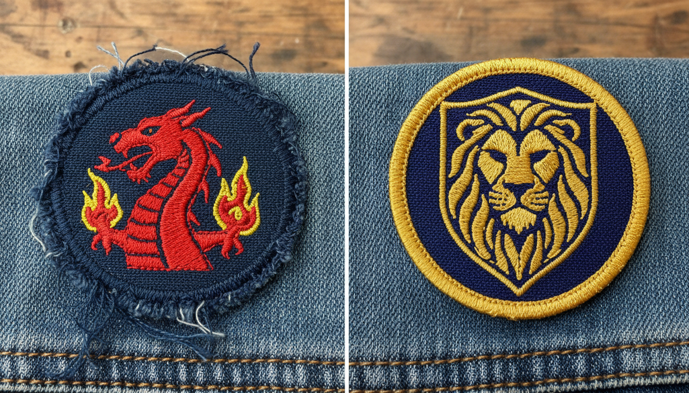 patch embroidery comparison poor vs professional digitizing