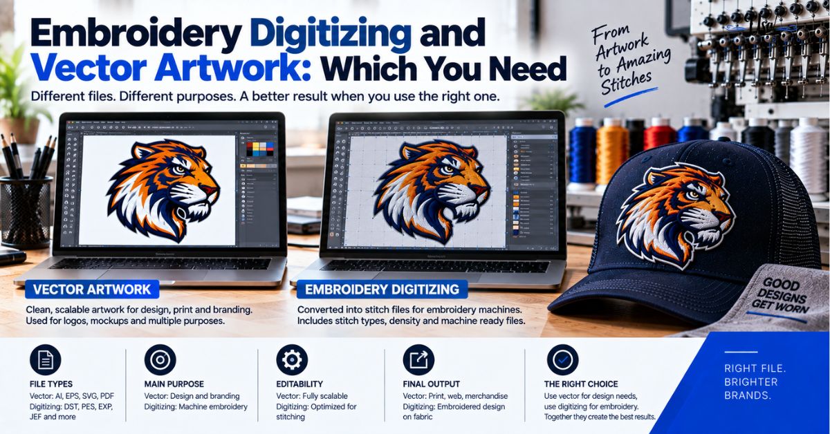 Embroidery Digitizing and Vector Artwork: Which You Need