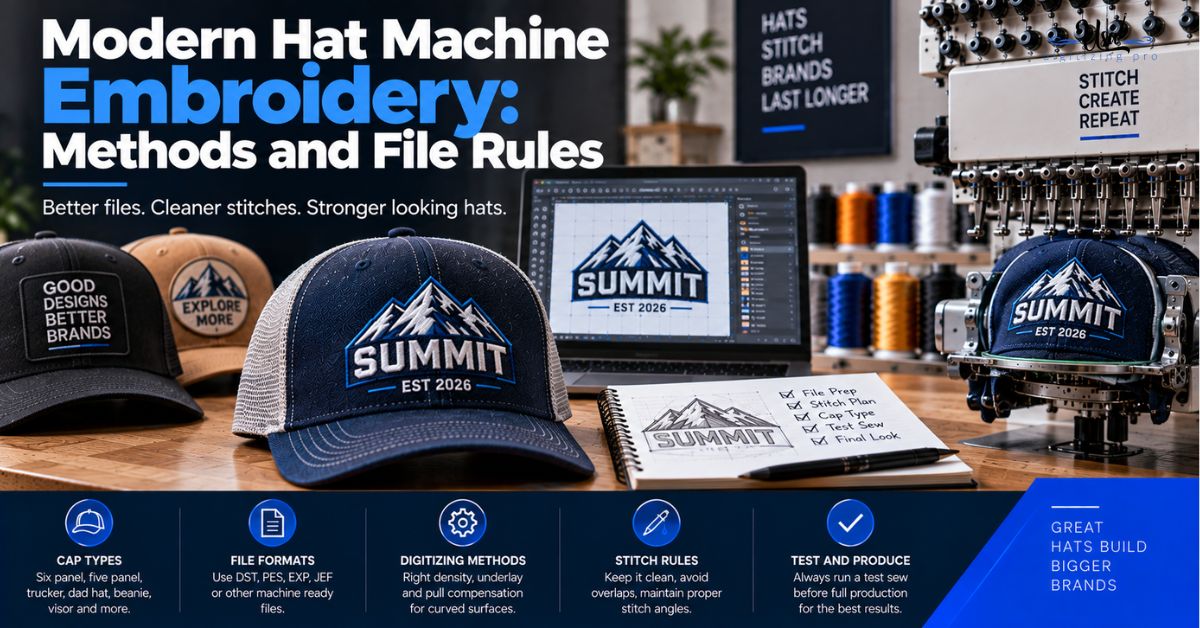 Modern Hat Machine Embroidery: Methods and File Rules