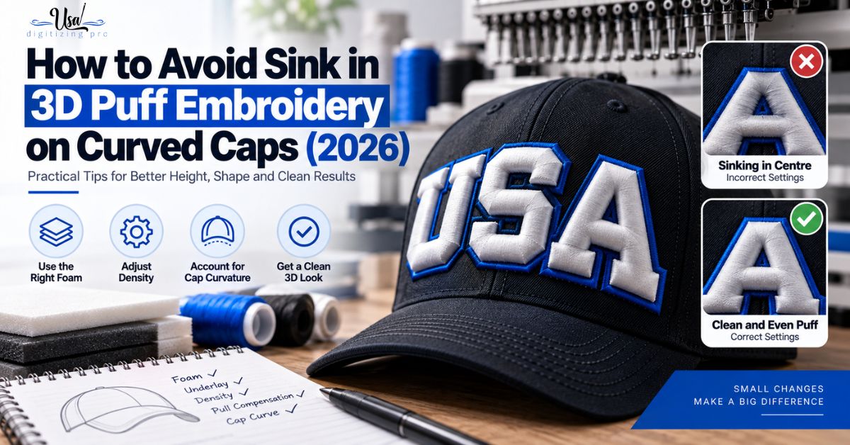 How to Avoid Sink in 3D Puff Embroidery on Curved Caps (2026)