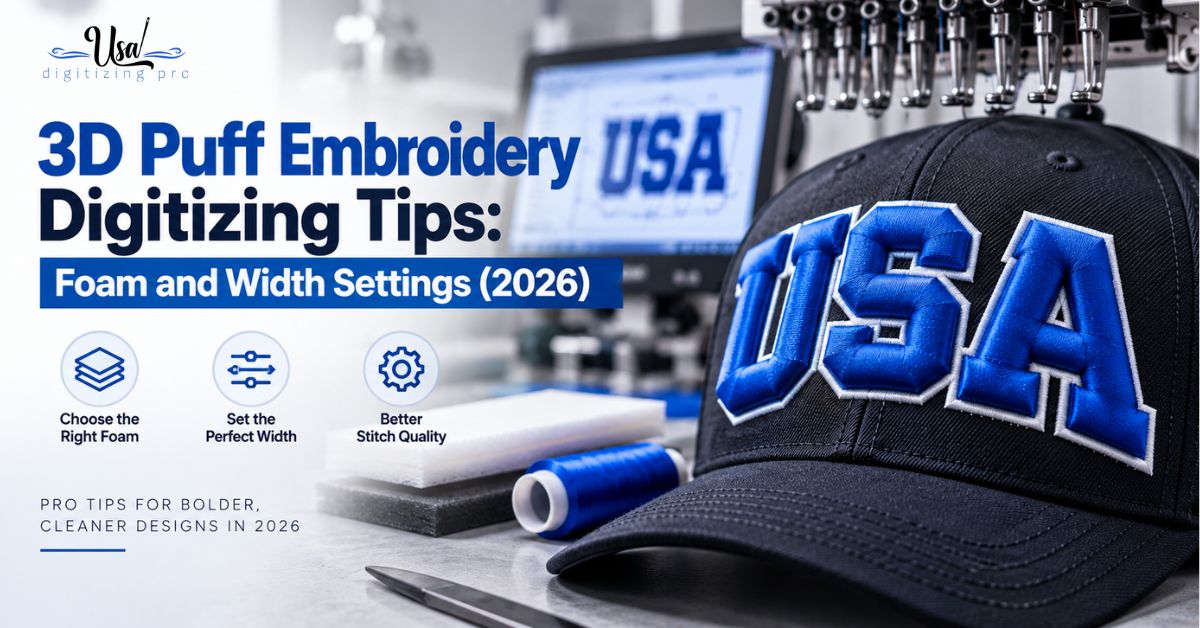 3D Puff Embroidery Digitizing Tips: Foam and Width Settings (2026)