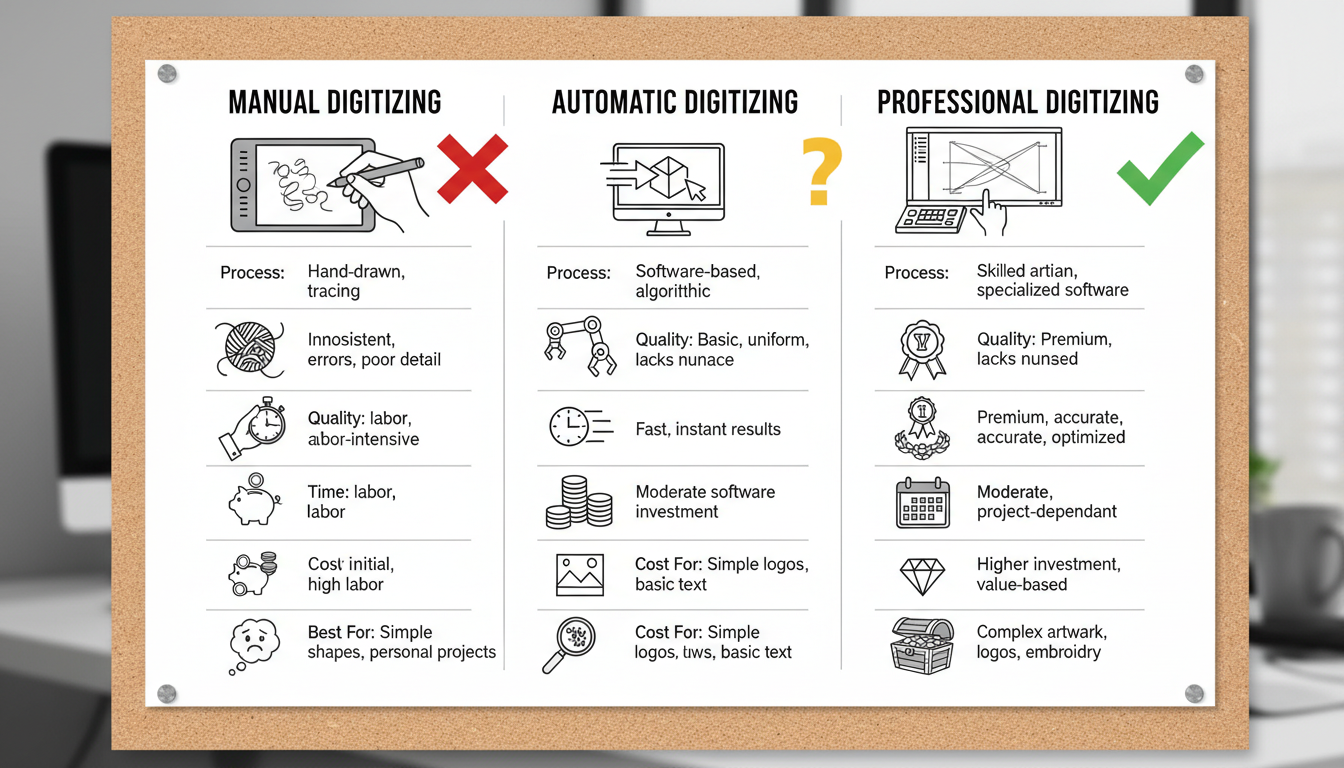 methods to digitize images for embroidery comparison