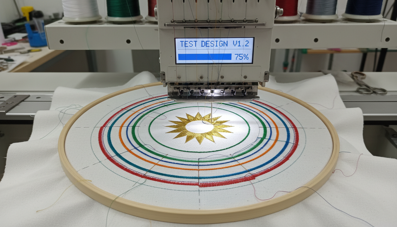 testing embroidery file after digitizing