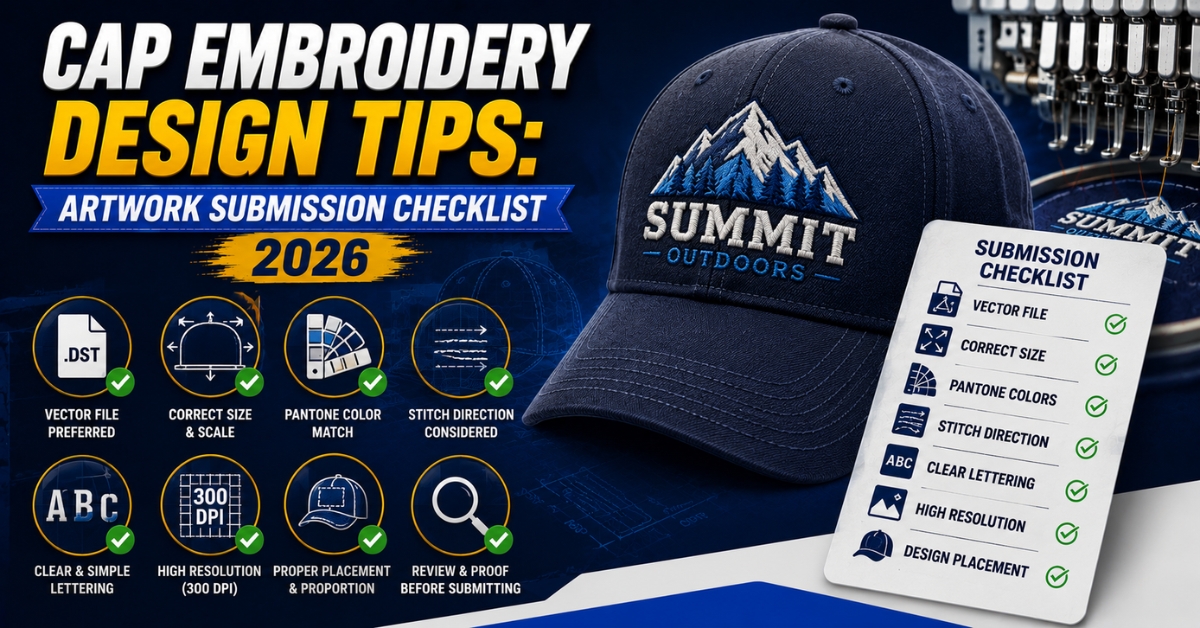 Cap Embroidery Design Tips: Artwork Submission Checklist 2026