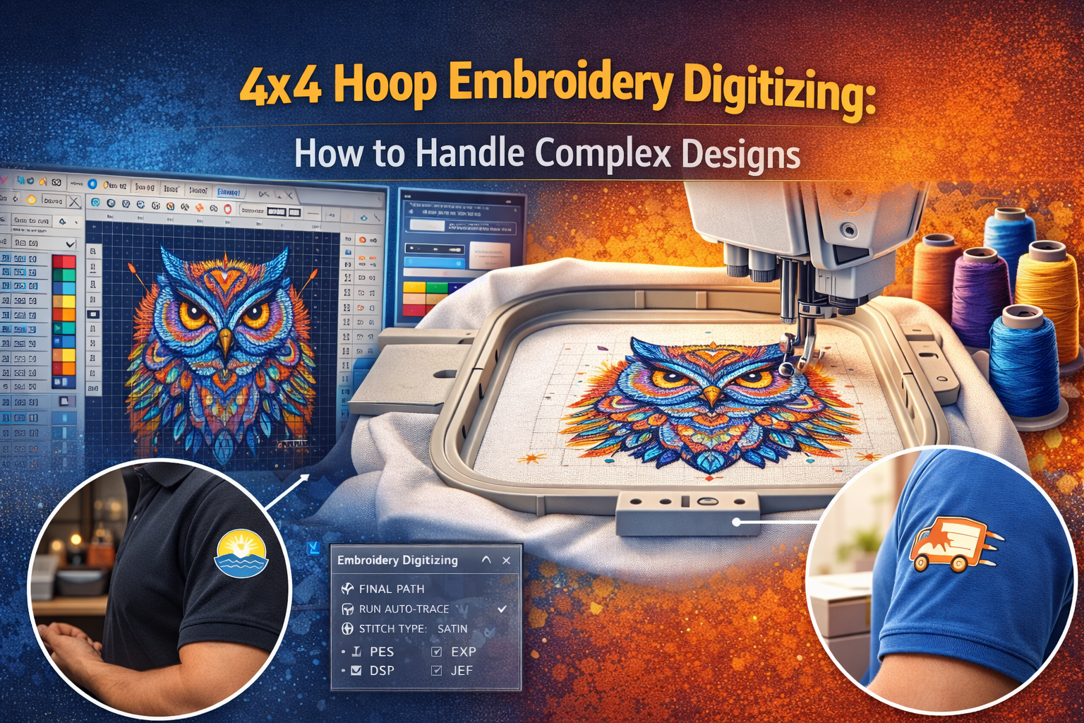 4x4 Hoop Embroidery Digitizing Feature Iamge
