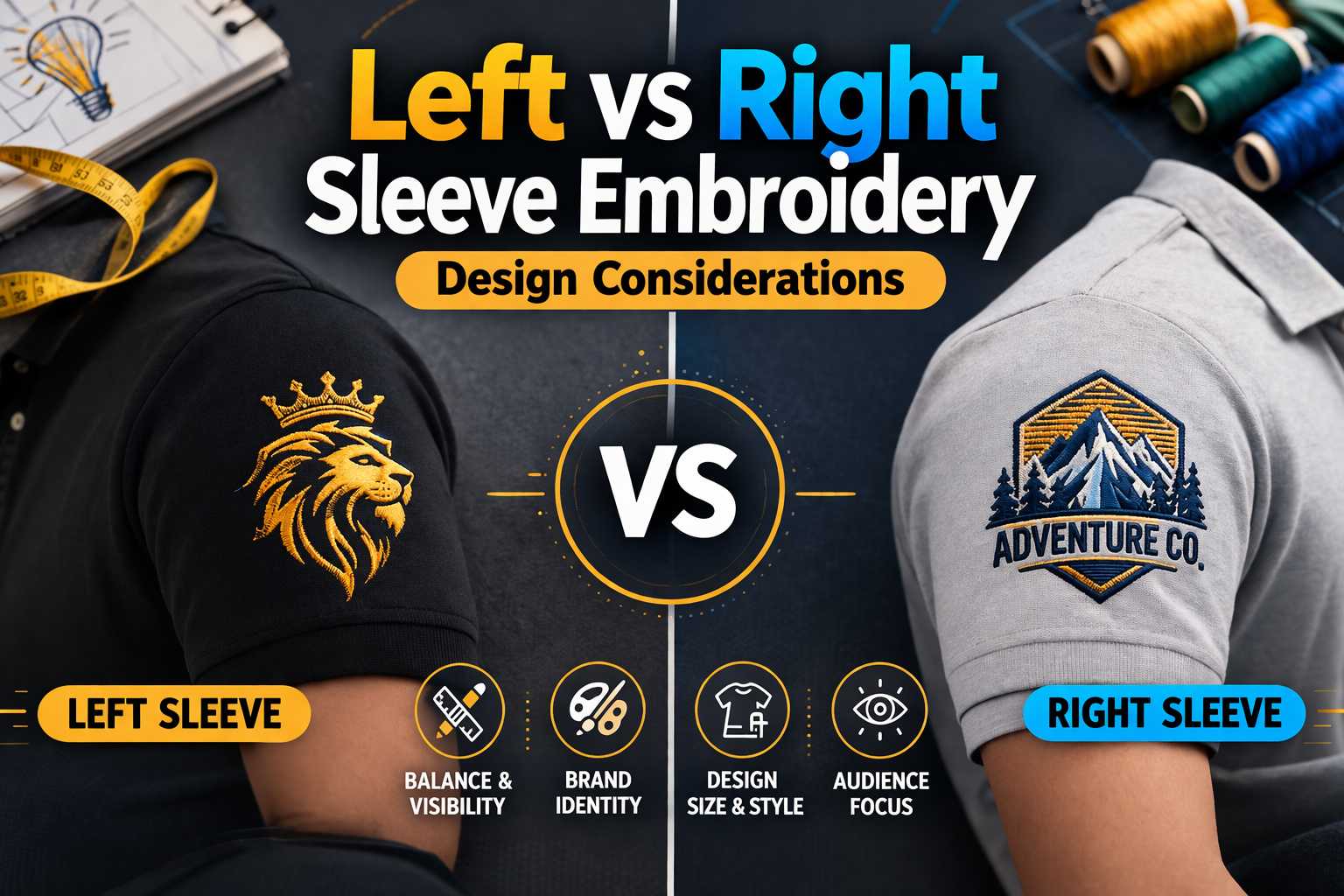 Left vs Right Sleeve Embroidery Feature image