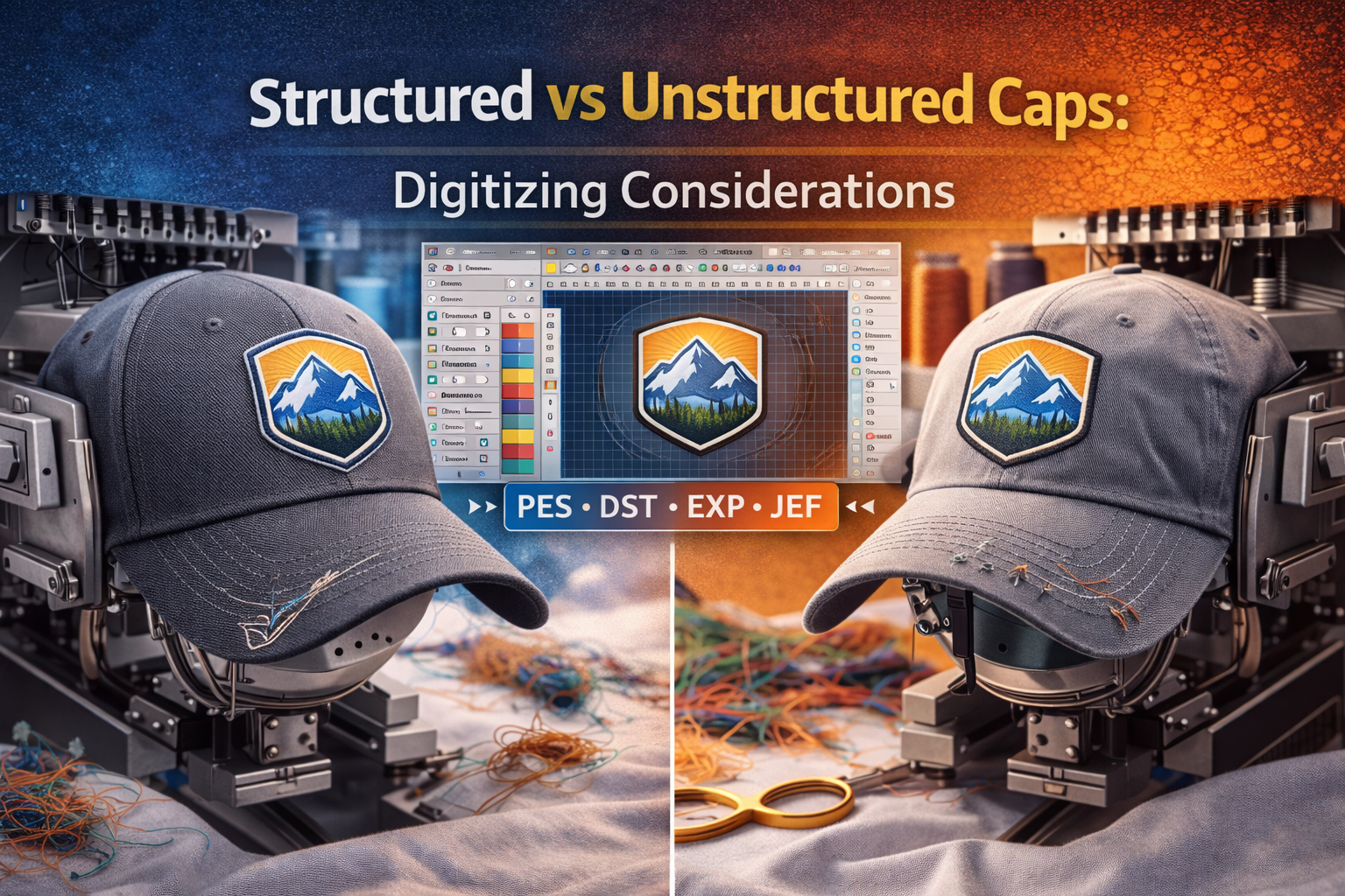Structured vs Unstructured Caps Digitizing Considerations