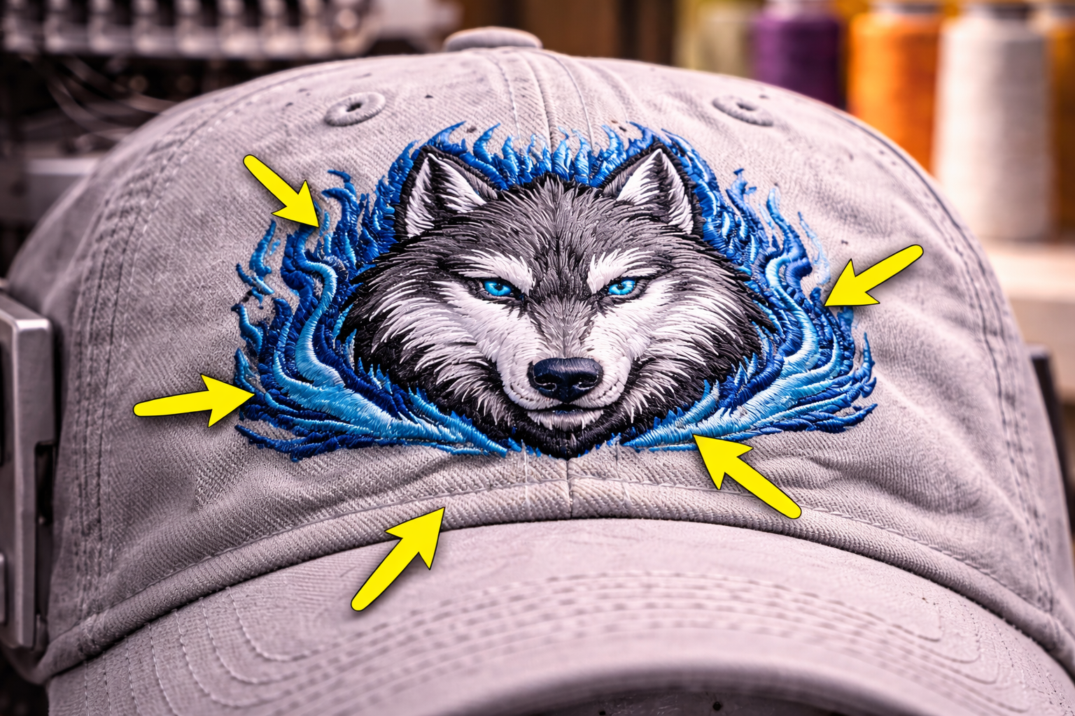 cap embroidery challenges curved surface distortion
