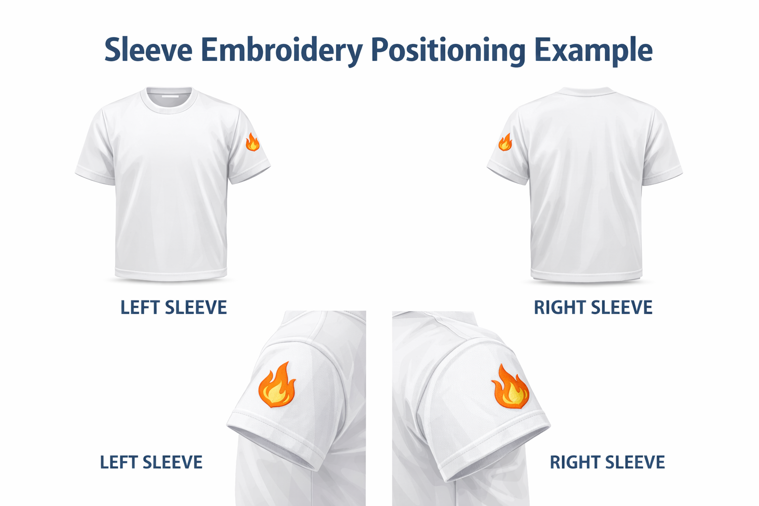 embroidery placement on sleeves example