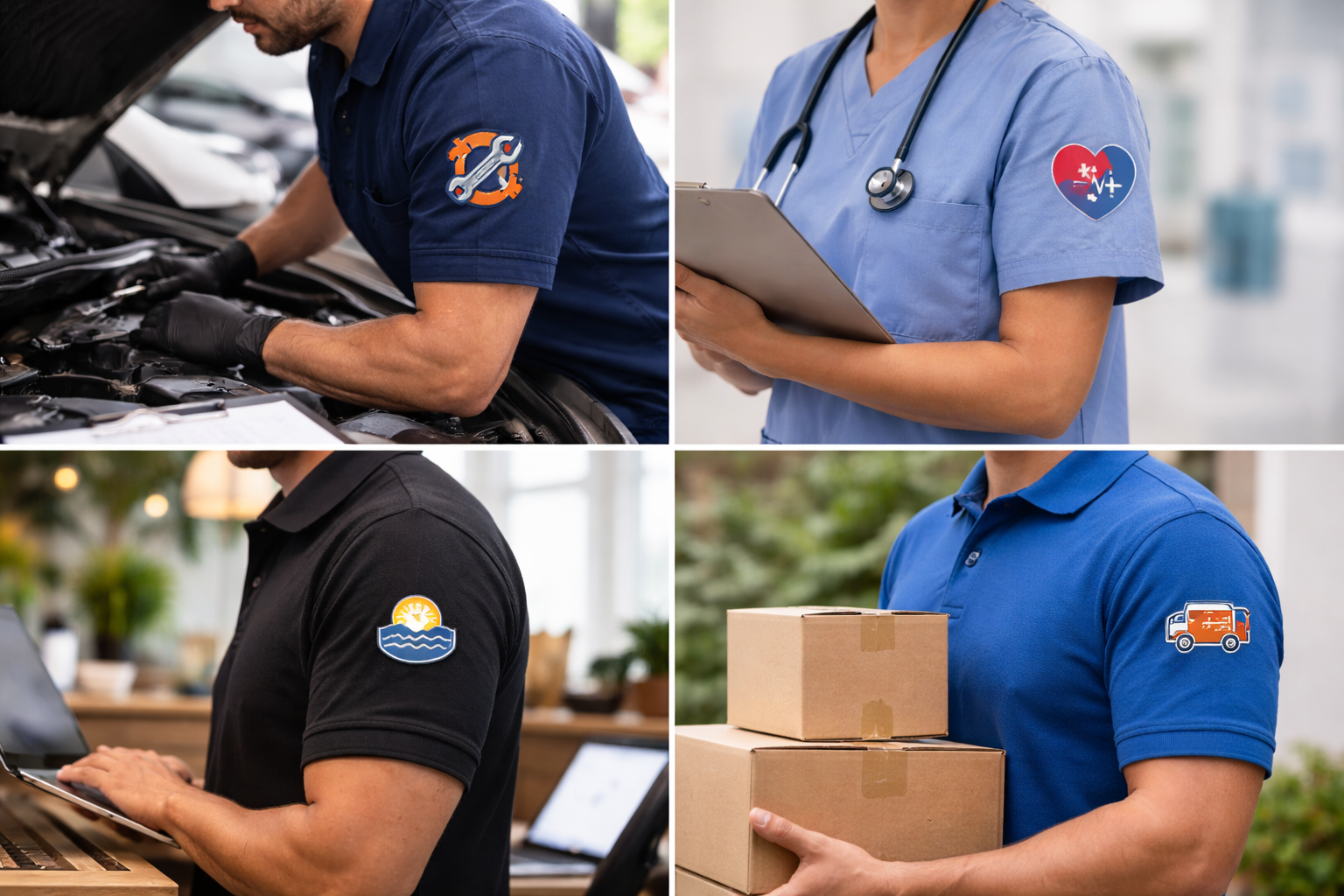 left or right sleeve embroidery placement scenarios