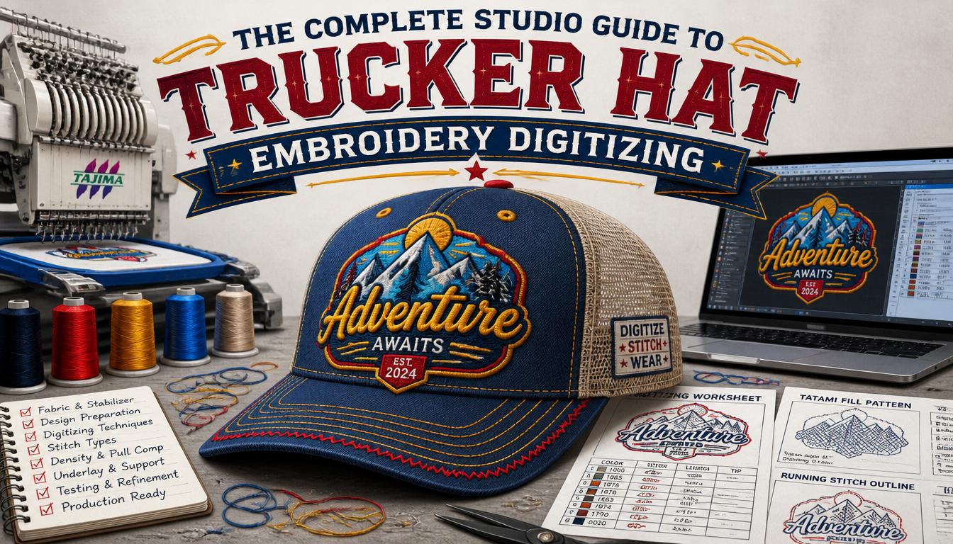The Complete Studio Guide to Trucker Hat Embroidery Digitizing