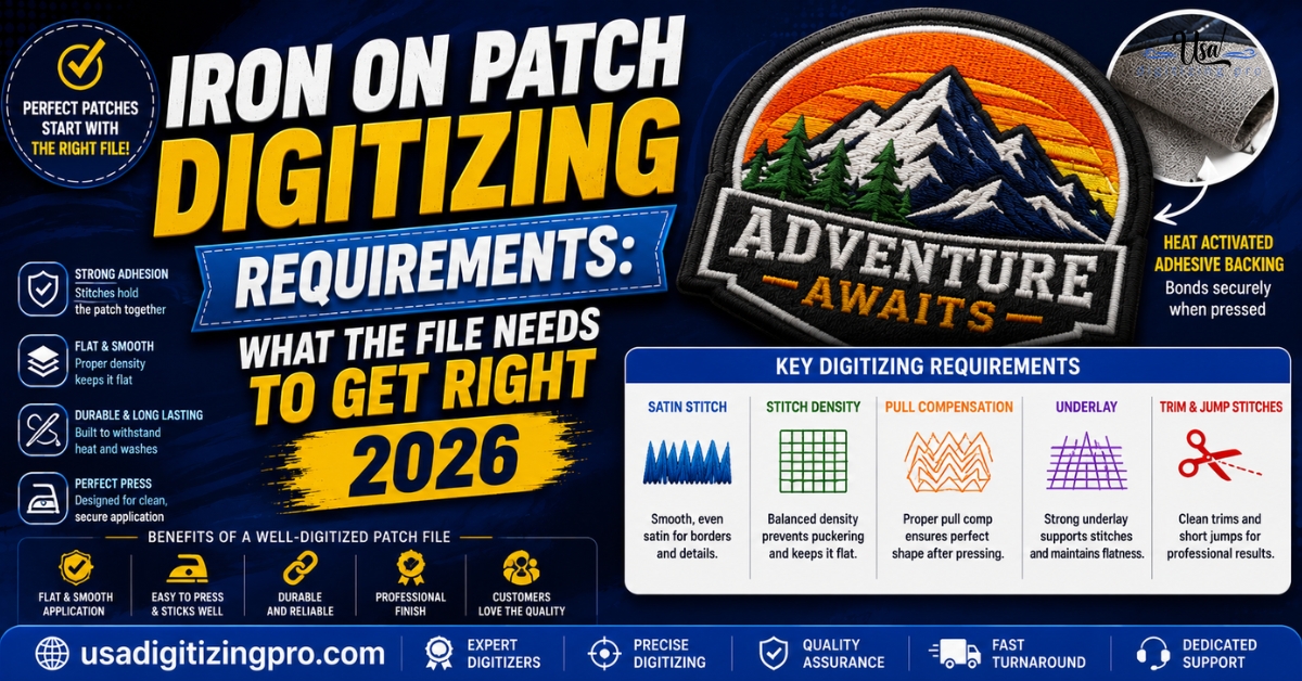 Iron On Patch Digitizing Requirements: What the File Needs to Get Right 2026