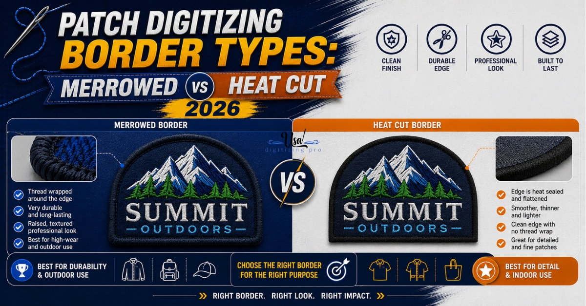 Patch Digitizing Border Types: Merrowed vs Heat Cut 2026