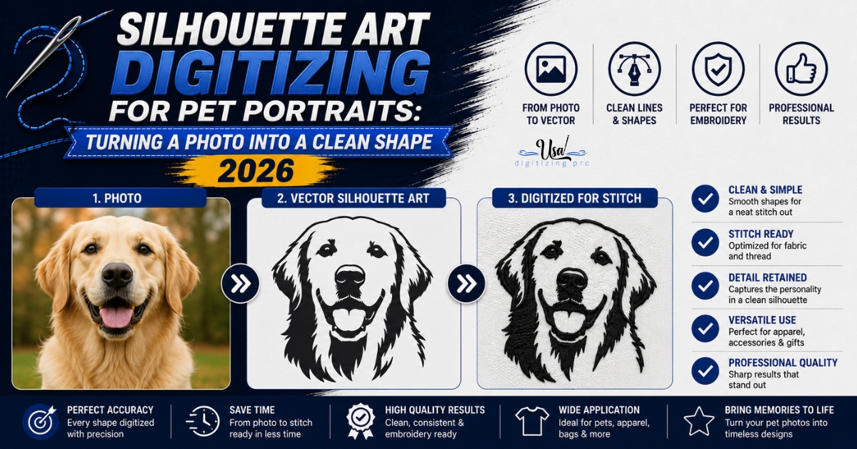 Silhouette Art Digitizing for Pet Portraits: Turning a Photo Into a Clean Shape 2026